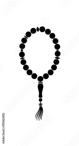 Black Prayer Beads with Tassel Pendant 2.