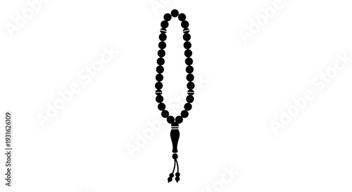 Black Prayer Beads with Tassel Pendant 3.