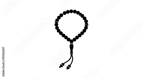 Black Prayer Beads with Tassels.