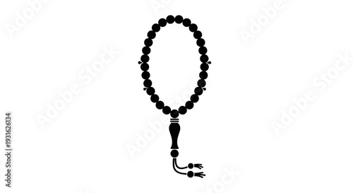 Black Prayer Beads with Tassel Pendant 5.