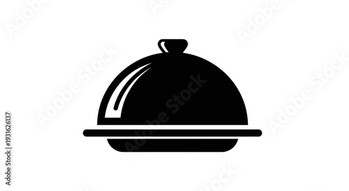 Black Serving Dish with Cloche Cover.