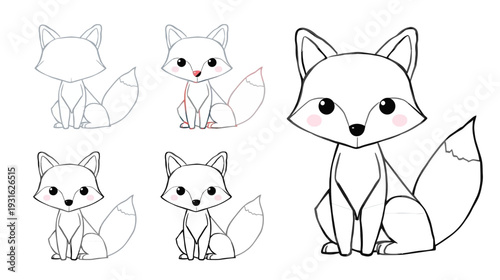 4-Stage Vector Outline for Coloring Book Page