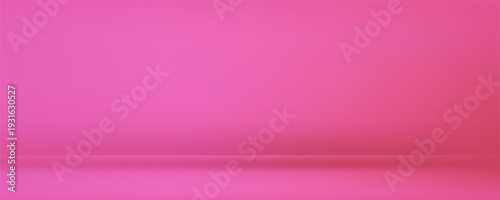 Pink soft studio room. Limbo light background. Abstract 3d candy backdrop for product presentation. Minimal wall scene bg. Showcase, promotion display. Vector stage mockup illustration