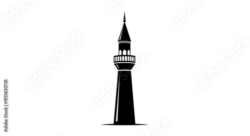 Black Silhouette of Lighthouse Tower Structure 1.