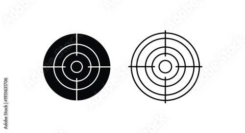Two black and white target icons with concentric circles and crosshairs