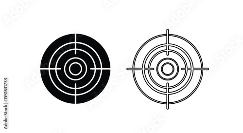 Two black and white target icons with concentric circles and crosshairs