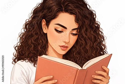 Young Woman Engaged in Reading