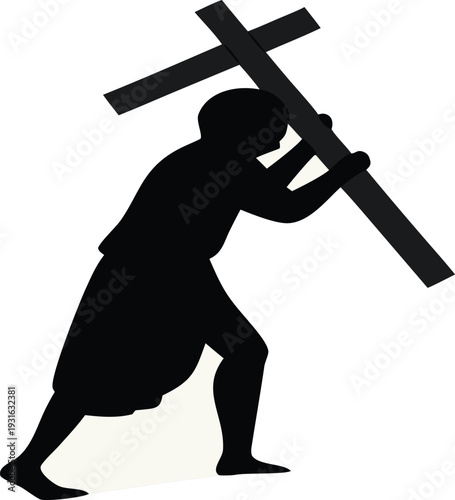 od Friday Jesus Bearing Cross Silhouette 