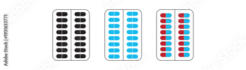 Pill blister pack icon design. healthcare, pharmaceutical, drugs, treatment, capsule, tablet, blister pack, Pill blister simple vector symbol icon simple vector.