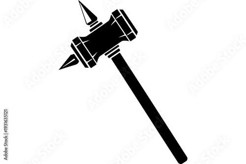 Black and White Gavel Icon Illustration