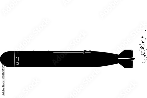 Torpedo or Underwater Missile Vector Illustration