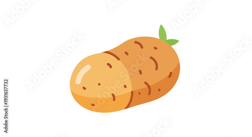A cartoon illustration of a single vibrant orange sweet potato