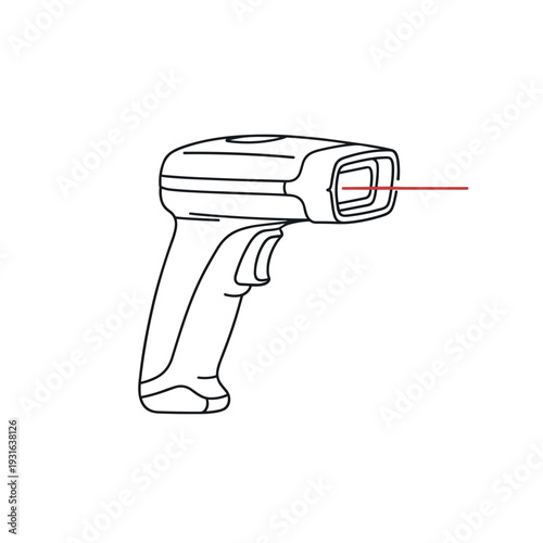 Hand holding a gun isolated on white background illustration