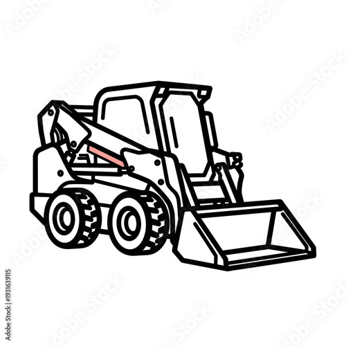 excavator on a white background
