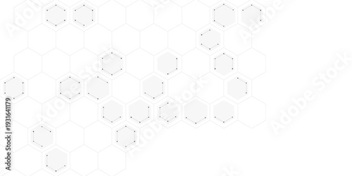 Illustration of hexagons pattern. Geometric abstract background with simple hexagonal elements. Creative idea for medical, technology or science design.