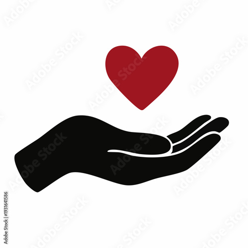 Symbolic hand cradling a heart with care and compassion