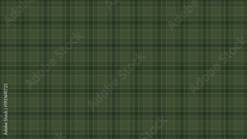 Seamless classic plaid pattern in dark forest green and olive tones perfect for traditional textile prints and professional digital wallpaper