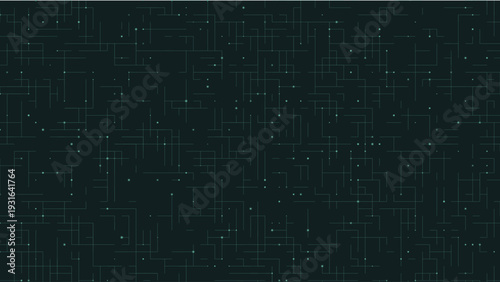 Abstract dark green background featuring a digital circuit grid with glowing nodes and network connections perfect for cybersecurity and high-tech wallpaper