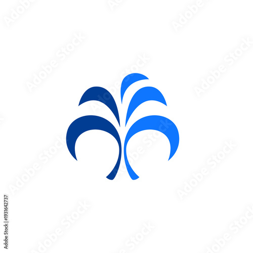 Canvastavla Abstract Blue Fountain Water Splash Logo