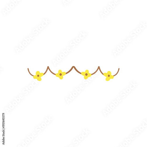 Cute Yellow Floral Hanging Decoration Illustration
