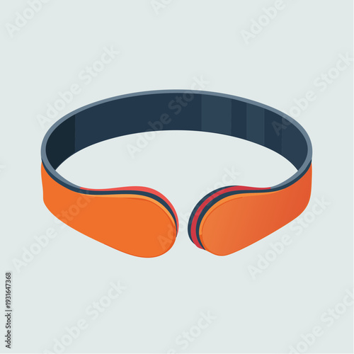 Stylish modern smart wristband with orange and gray accents on a light gray background