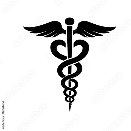 caduceus medical symbol on white background