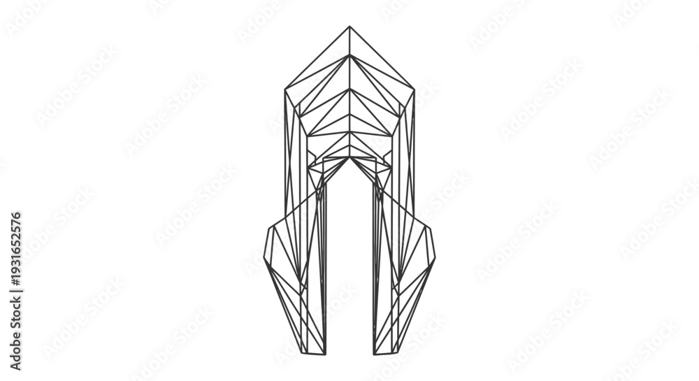 Obraz premium abstract geometric linear structure forming a futuristic archway symbolizing innovation and design for modern tech or architectural concepts