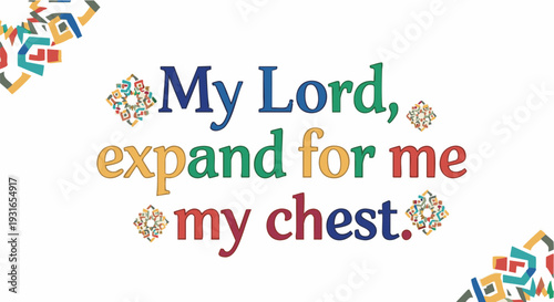 Inspirational quote in multicolored typography with floral ornaments in bright warm lighting for spiritual content