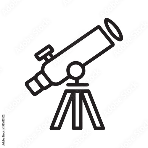 Professional Astronomical Telescope Icon for Space Exploration and Galaxy Observation Design