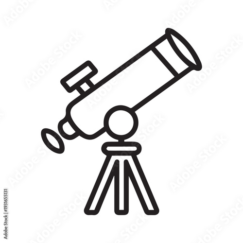 Professional Astronomical Telescope Icon for Space Exploration and Galaxy Observation Design