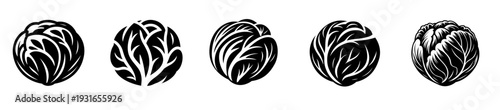 Vector set of cabbages