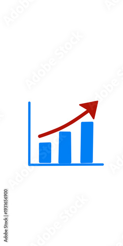 Business Growth Chart with Upward Trend Arrow – Data Visualization for Success