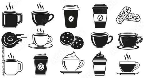 Collection of various coffee cups and mugs in different styles and designs showcasing a range of coffee culture and beverage options for coffee lovers and enthusiasts alike daily.