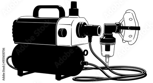 Portable electric vacuum pump device with attachments for various industrial and laboratory applications and suction control valve