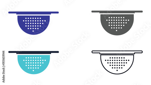 Comparison of strainers and colanders with different hole patterns and colors