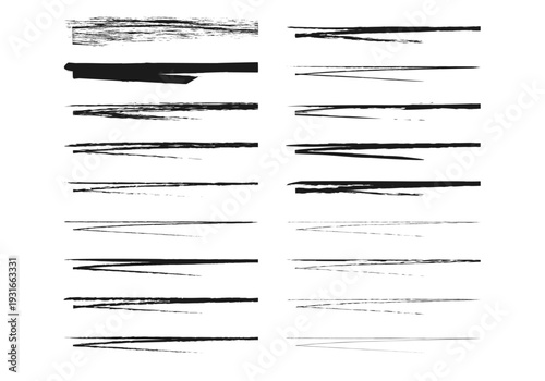 Colección de trazos de pincel negro con texturas de estilo artístico