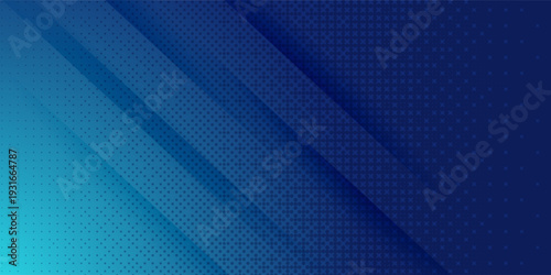 Abstract blue gradient diagonal background with halftone dots pattern, modern geometric tech banner template design for website header cover