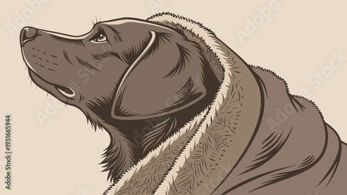Elegant Profile of a Loyal Labrador Retriever Dog.