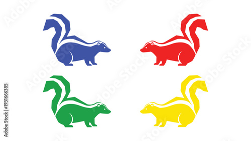 Colorful stylized illustrations of cartoon-like woodland creatures