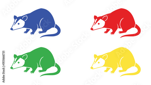 Four colorfully illustrated rodents in playful poses