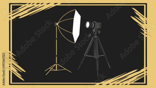 Professional Photography Studio Setup with Camera and Softbox.