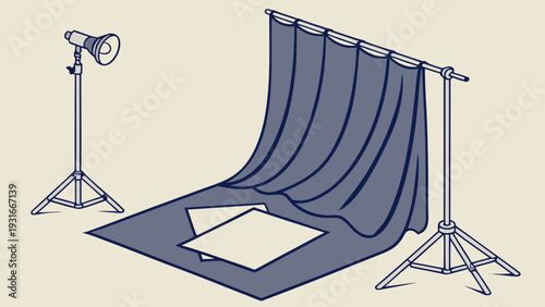 Professional Photography Studio Setup with Lighting and Backdrop 3.