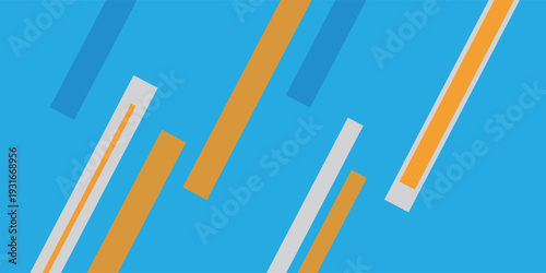 Abstract blue background. Modern simple blue, orange geometric design. Minimal shapes. Suit for booklet, brochure, banner, poster, website, flyer, cover, corporate, backdrop. Vectors