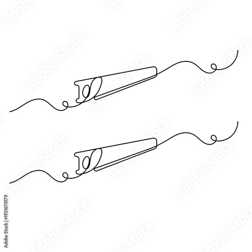 One line drawing of a professional hacksaw for metal cutting

