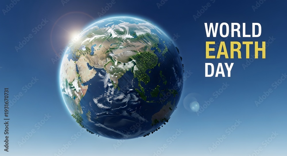 Naklejka premium Happy earth day celebrating our beautiful planet and environmental awareness