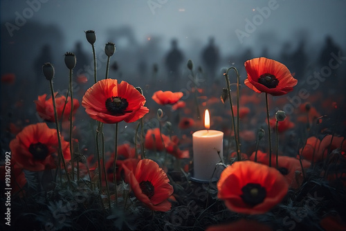 Intentionally soft Flanders poppies 