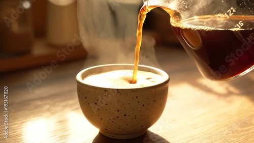 Pouring Coffee into a Cup - A Moment of Serenity.