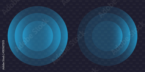 Sound wave. Signal concentric circle. Round light effect. Wifi range. Radio station signal. Water ripple with circle waves. A place or a painful point. Radar screen