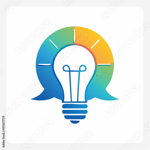 Idea Bulb With Speech Bubbles Suggesting Communication And Innovation Concept