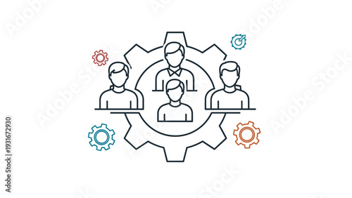 Six sets of human hands arranged in a circular shape protecting icons of a lightbulb, chip, money, gears, and data.